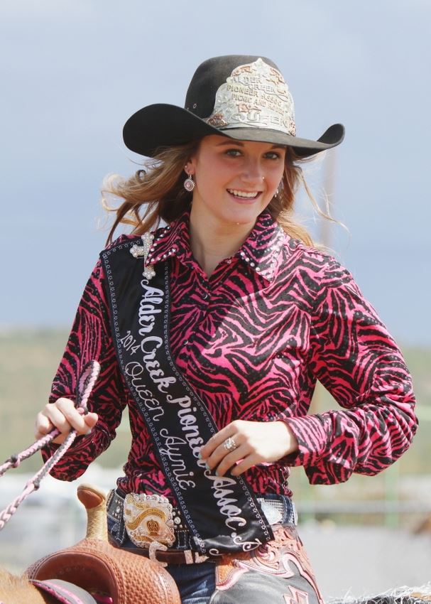 The 2014 Alder Creek Pioneer Association Rodeo Queen Aymie.