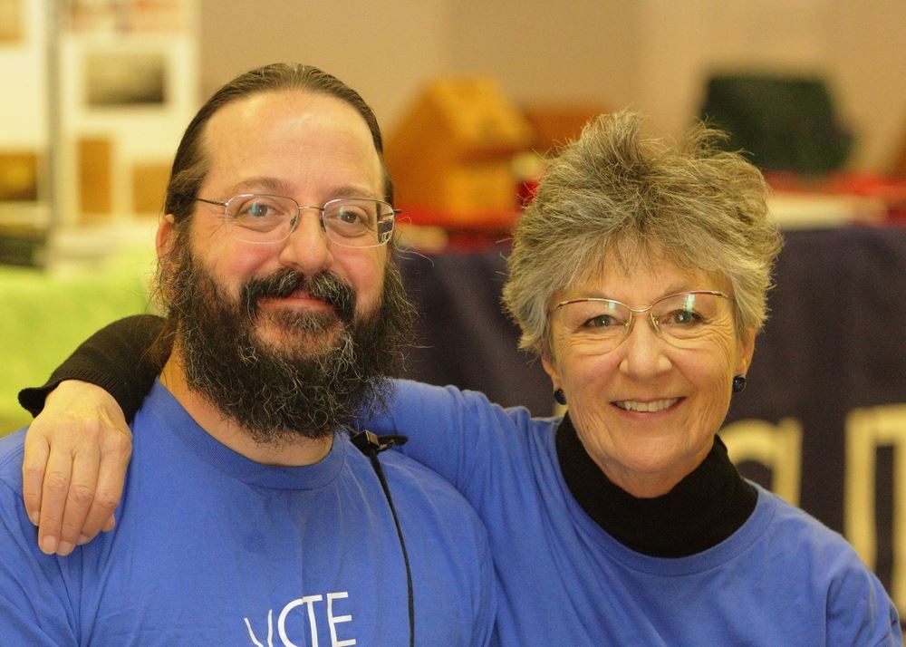 A man and woman smile together at the 2014 Klickitat County Fair.