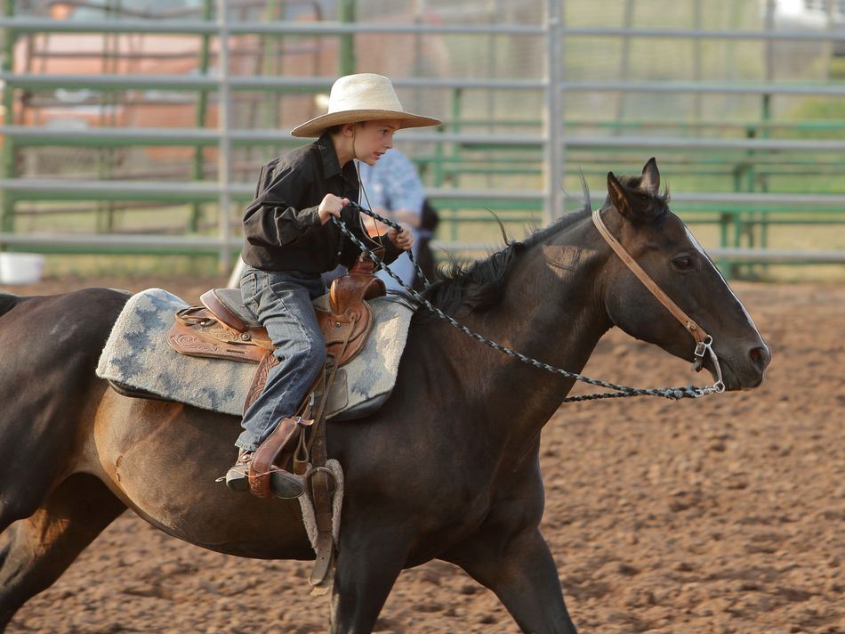 Little boy performs on his horse at the 2015 Klickitat County Fair.