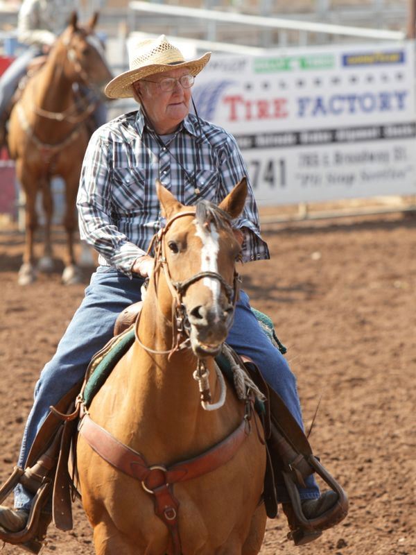 A man sits atop his horse at the 2015 Klickitat County Fair.