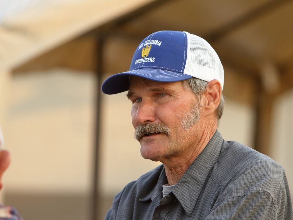 A man attends the 2015 Klickitat County Fair.