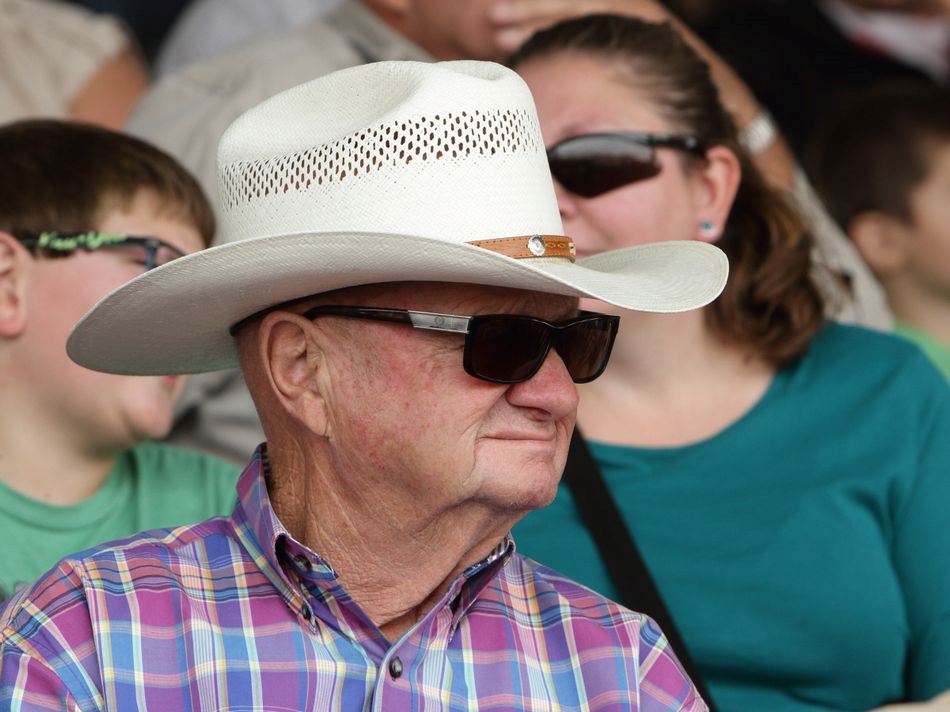 A man attends the 2015 Klickitat County Fair.