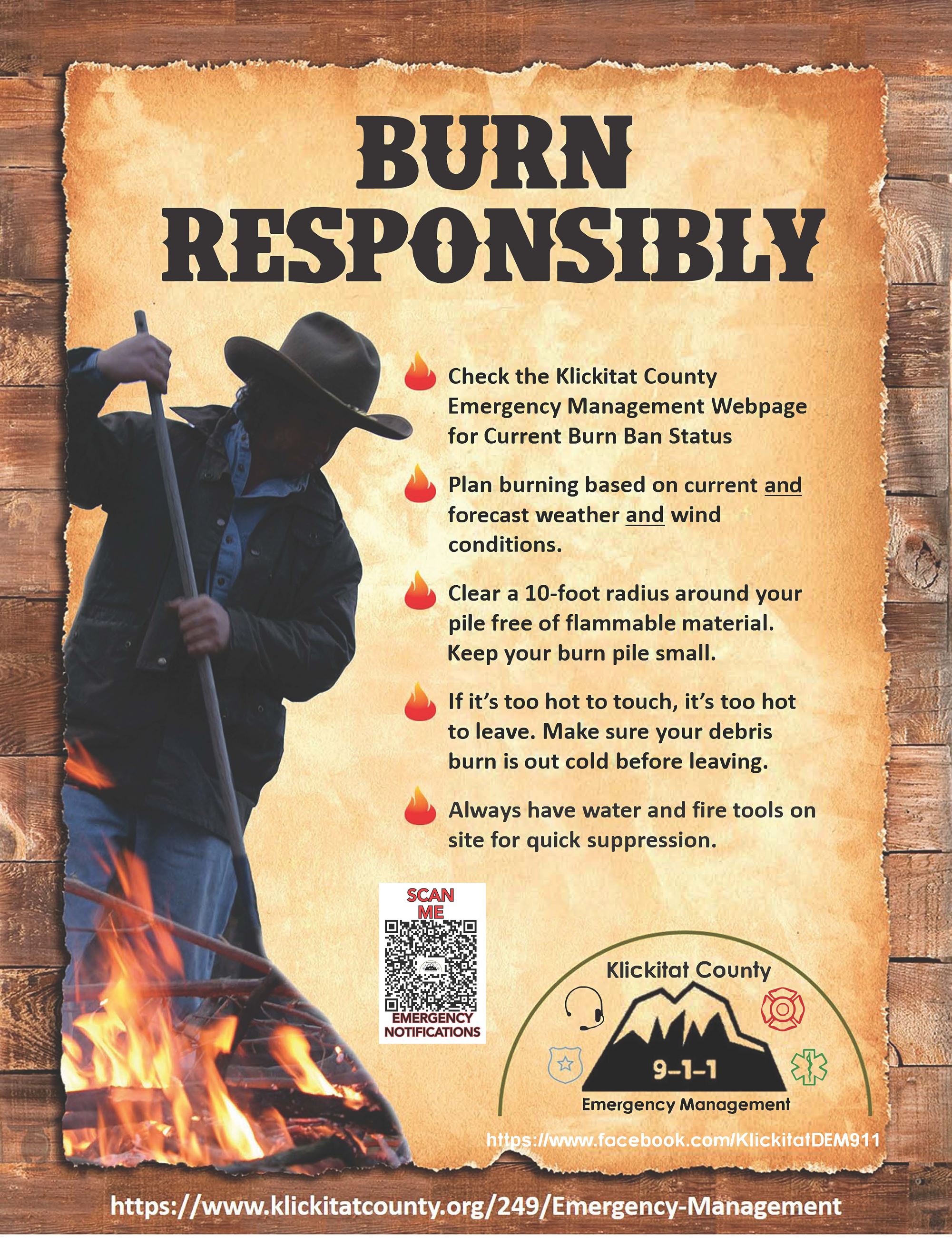 Burn Responsibly - with QR Code